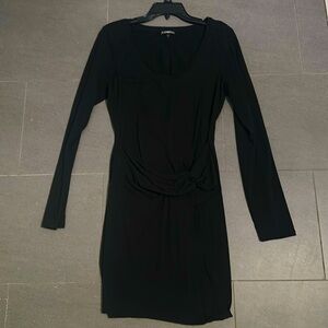 Long Sleeve mini Dress front twist